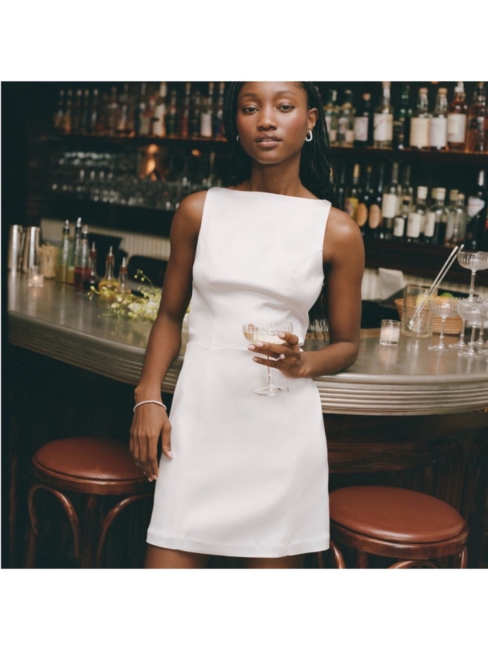 NWT Abercrombie & Fitch satin boat neck mini dress